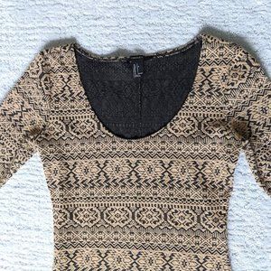 Forever 21 Geometric Bodycon Dress (S)